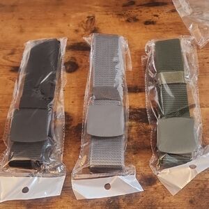 Matte Belt 130 Black, Gray, Green 125cm 3pcs Automactic Buckle Nylon Belt Male